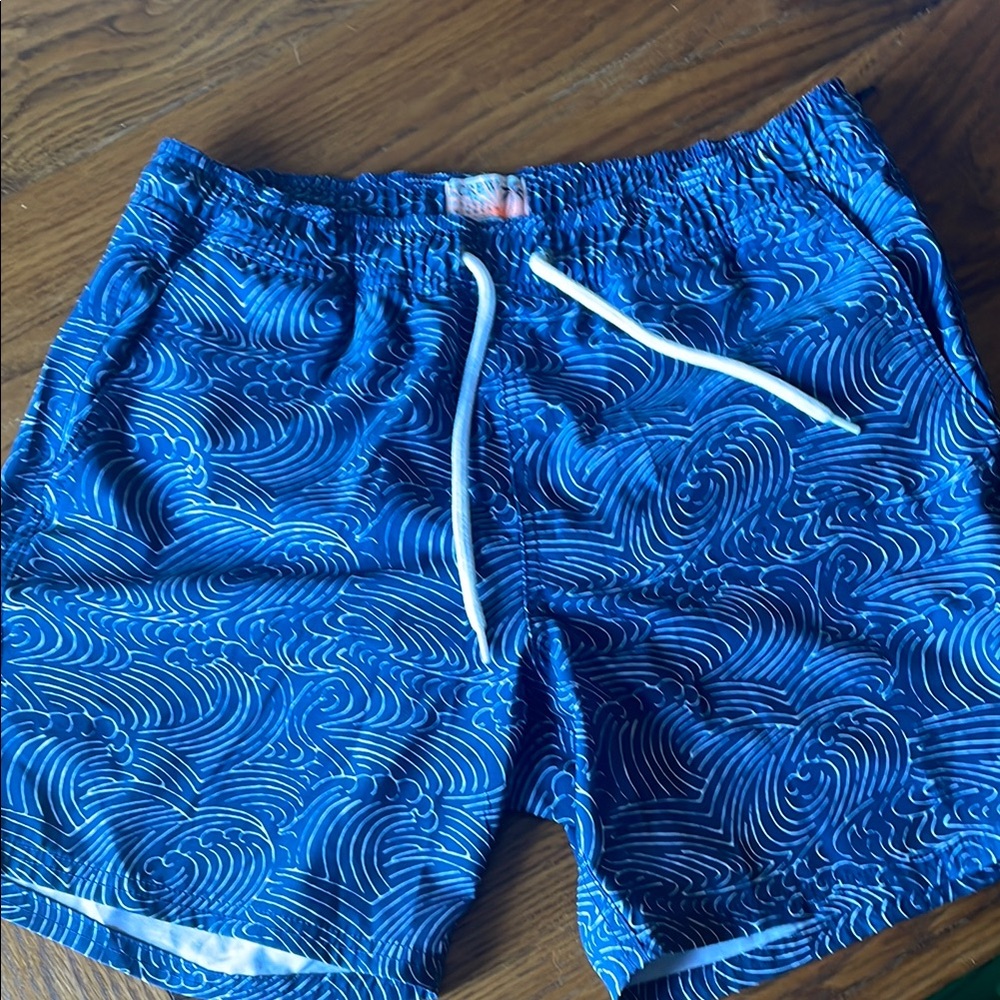 J. Crew Blue Wave Mens Swim Trunks